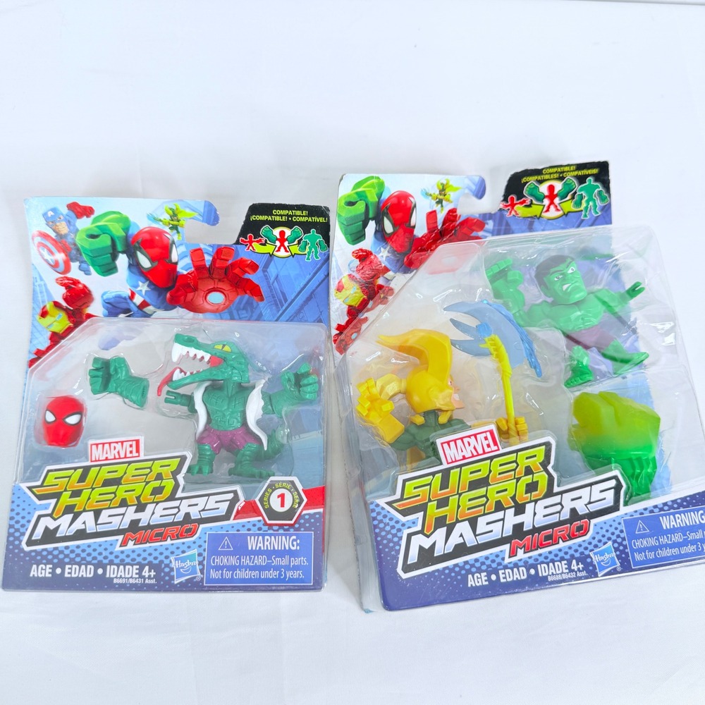 Marvel Super Hero Mashers Micro Figures Spider-Man Lizard Hulk Thor Lot of 2 New